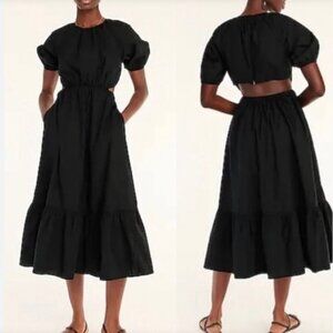 J. Crew Black Midi Dress